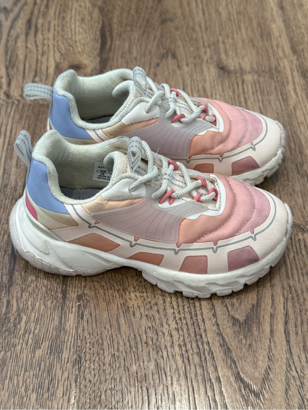 ZARA Pastel Multi-Color Chunky Athletic Sneakers Sz 26